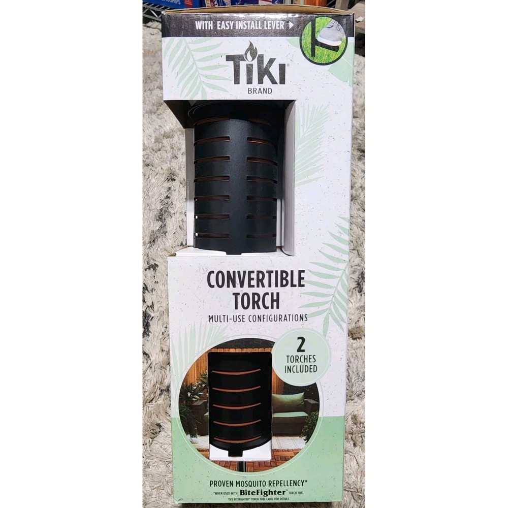 TIKI Brand 65-in Urban Metal Adjustable Table Deck Torch‎ 3-in-1